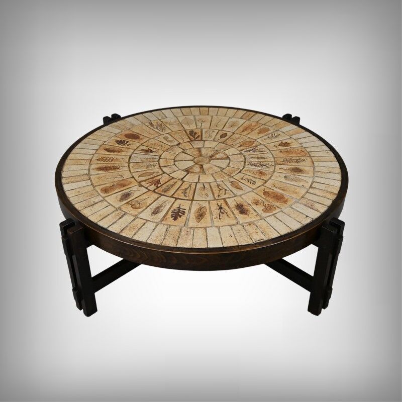 Table basse signée R. Capron, collection les Herbiers, Vallauris – 1960