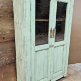 Ancienne armoire vitrée Art déco en teck birman