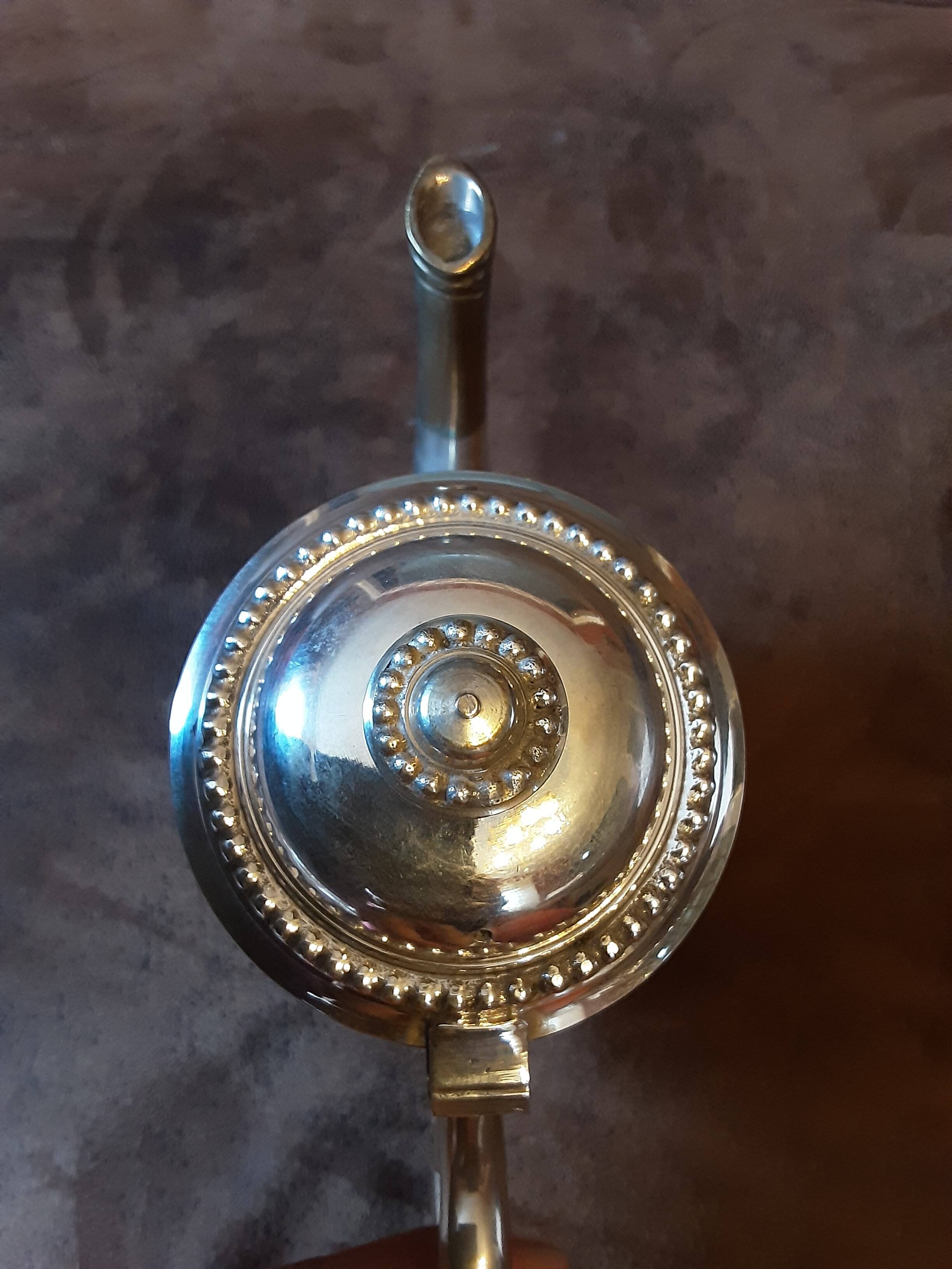 Silver metal teapot