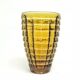 Optical vase, Polish modernism, yellow glass, Ząbkowice, Poland, 1970s