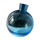Vase boule en verre bleu à find basculant