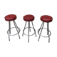 Set of 3 vintage bar stools 1960-1980