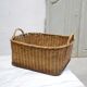Panier vintage en rotin et en bois