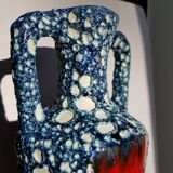 Fat lava blue vase