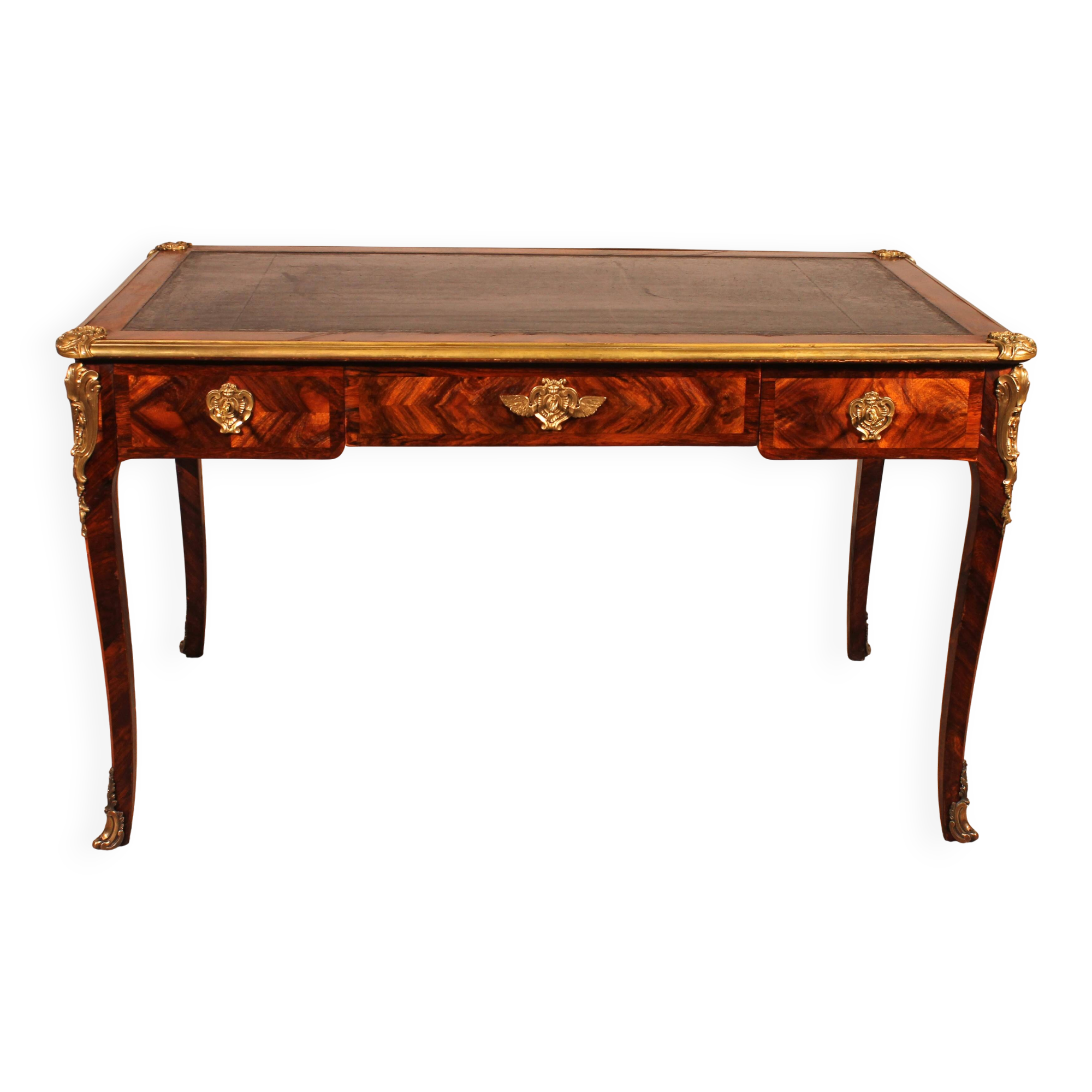 Bureau de style Louis XV en marqueterie - 19° siècle