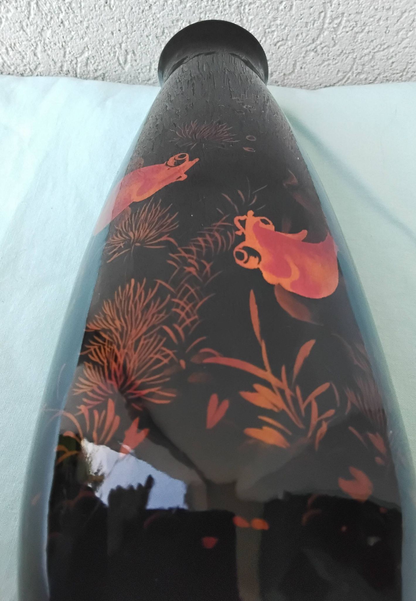Lacquered wooden vase