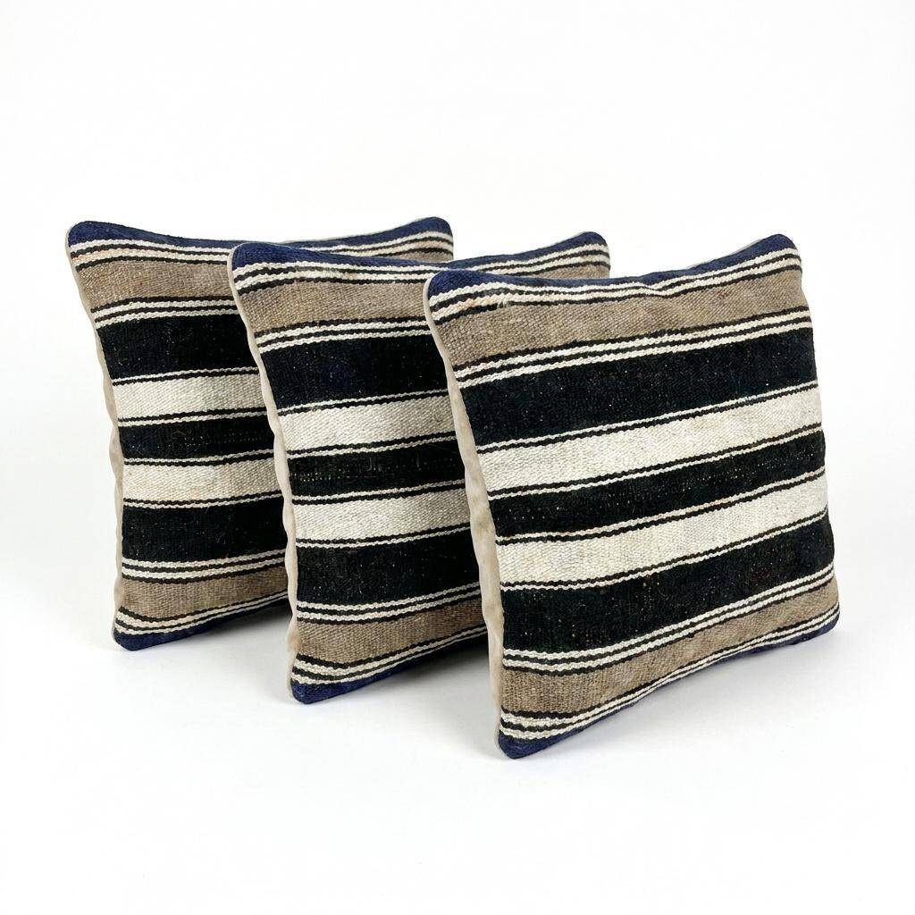 Set of 3 vintage kilim cushion covers 41x41 cm