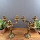 Pair of antique bronze candlesticks, Louis XV style