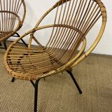 Rattan armchairs feet metal