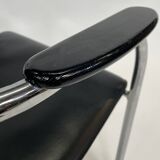 Set of four Effezeta Dining room chairs cantilever chrome 1980s made in Italy
