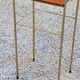 Bedside table from the 50s in gold metal and blond mahogany