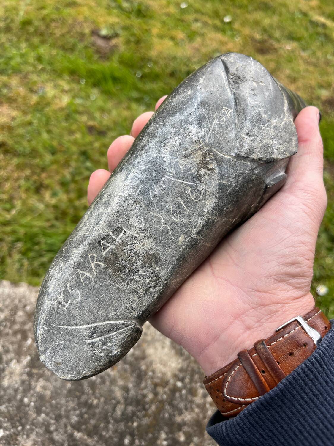 Statue, ancient Inuit sculpture in soapstone.