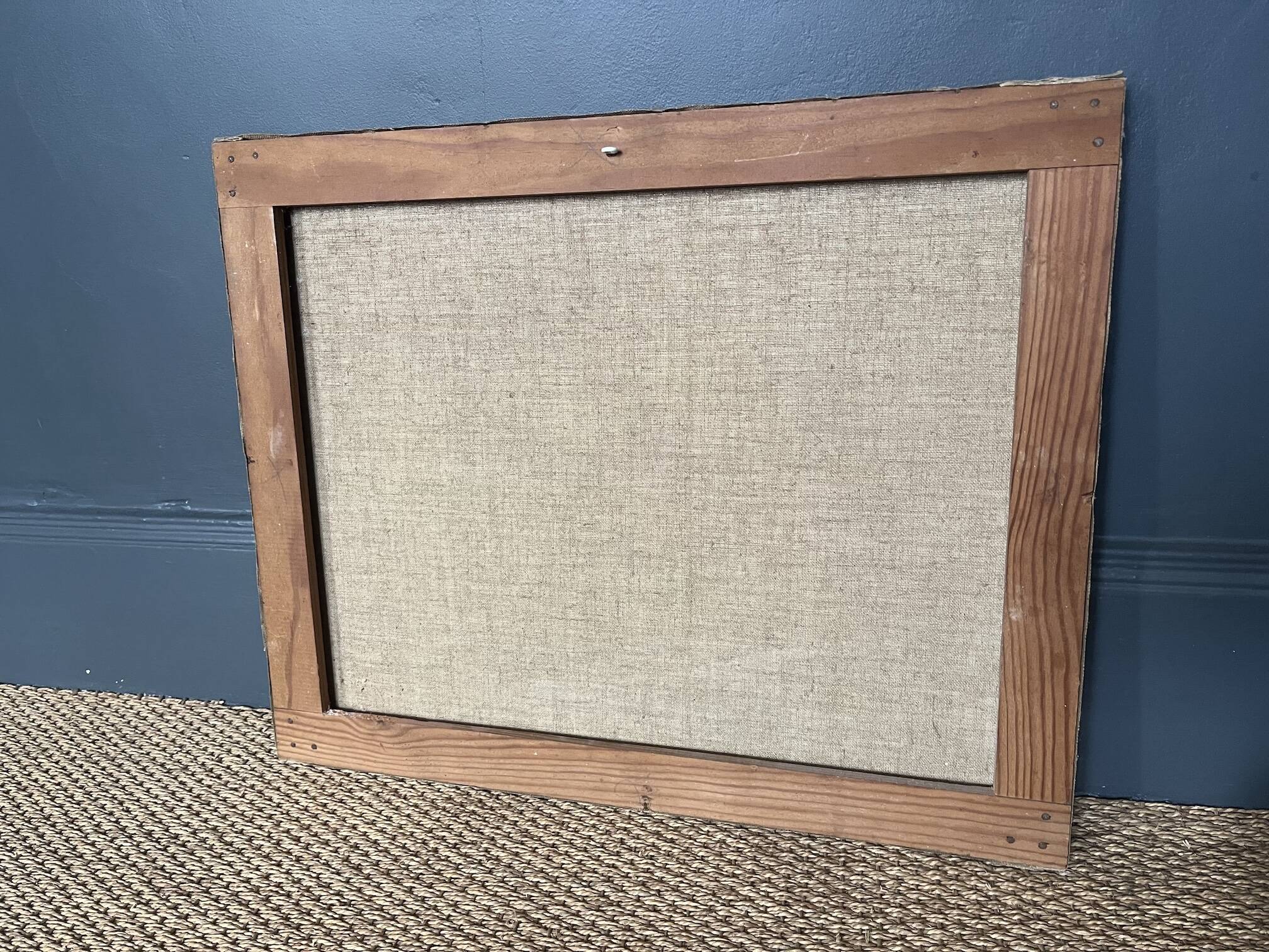 Tableau, paysage marin, gouache sur toile