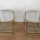 Pair of round brass side tables