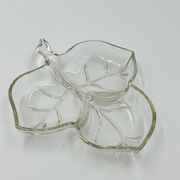 Vintage glass leaf dish