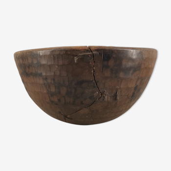 Ancient peulh calabash african art primitive arts vintage / africa / mid-century