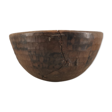 Ancient peulh calabash african art primitive arts vintage / africa / mid-century