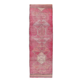 3x10 Super Soft Pink Vintage Runner Rug, 95x302Cm