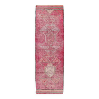 3x10 Super Soft Pink Vintage Runner Rug, 95x302Cm