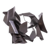 Jean Campa. Sculpture in cut patinated iron. 1980s.