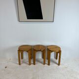 Mid-century stool trio, 1970