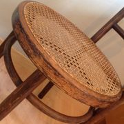 Chaise bistrot Fischel avec assise cannée vintage années 20/40