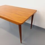 Vintage Scandinavian style rectangular dining table from the 50s 60s in teak with extensions