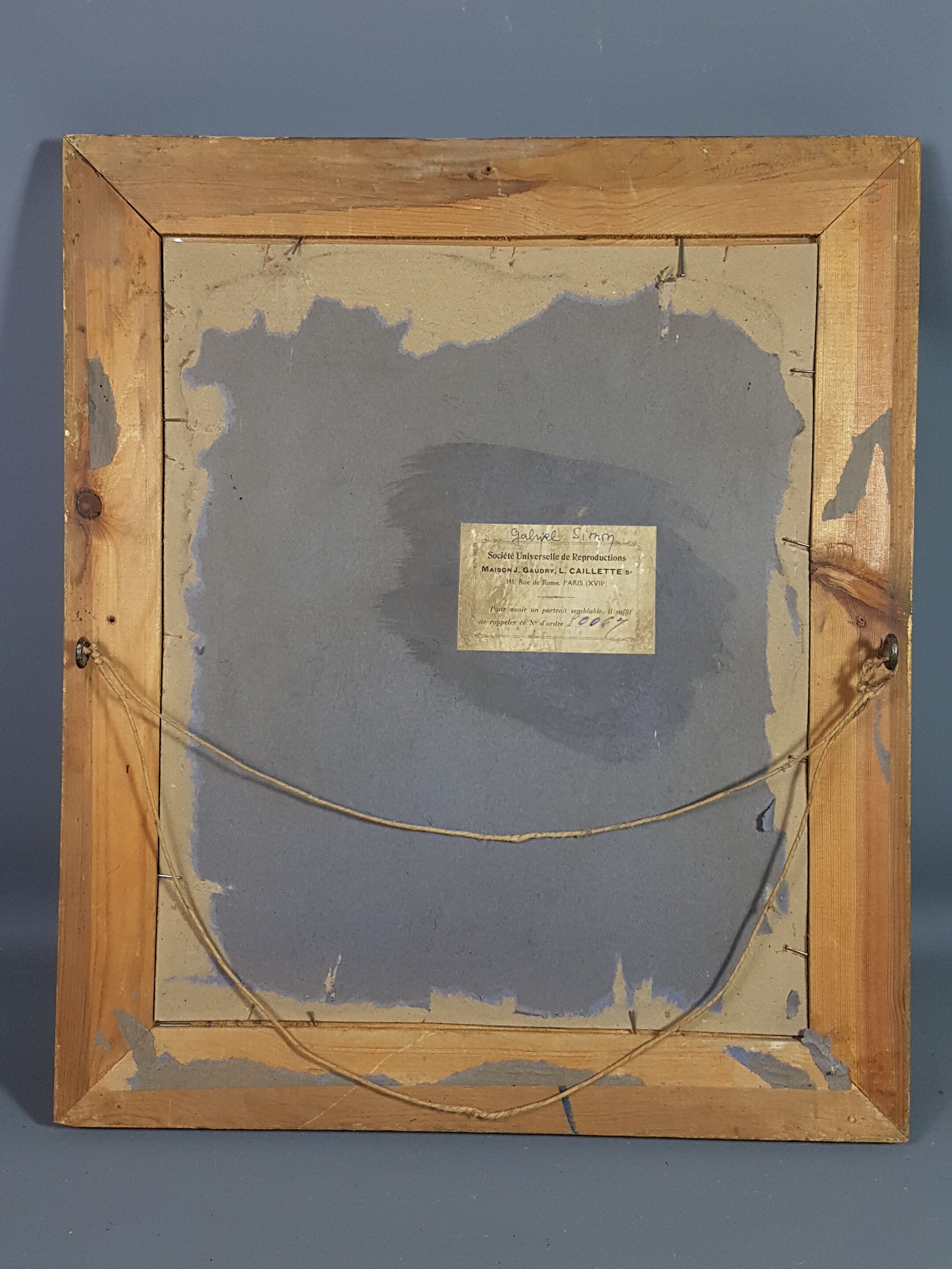 Old frame circa 1900, wood - gilded stucco with leaf - black laqué 53x45 cm leaf 42.5x35 cm SB