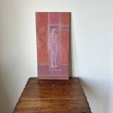Nude figure. Oil painting on board. Mid 20th century, signed and dated 1974
