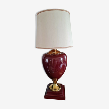 Lampe vintage de la maison le dauphin - 1970 couleurs bordeaux et or