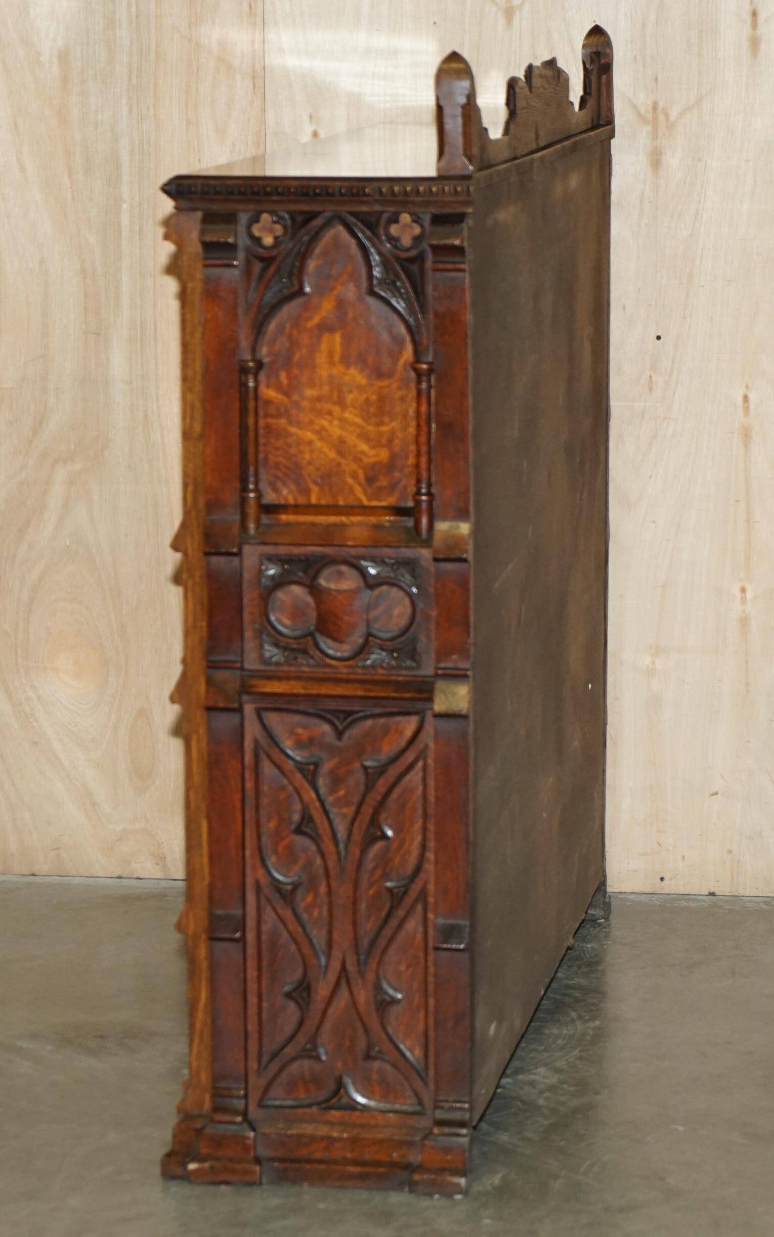 Gothic Revival library hand-carved by Pugin