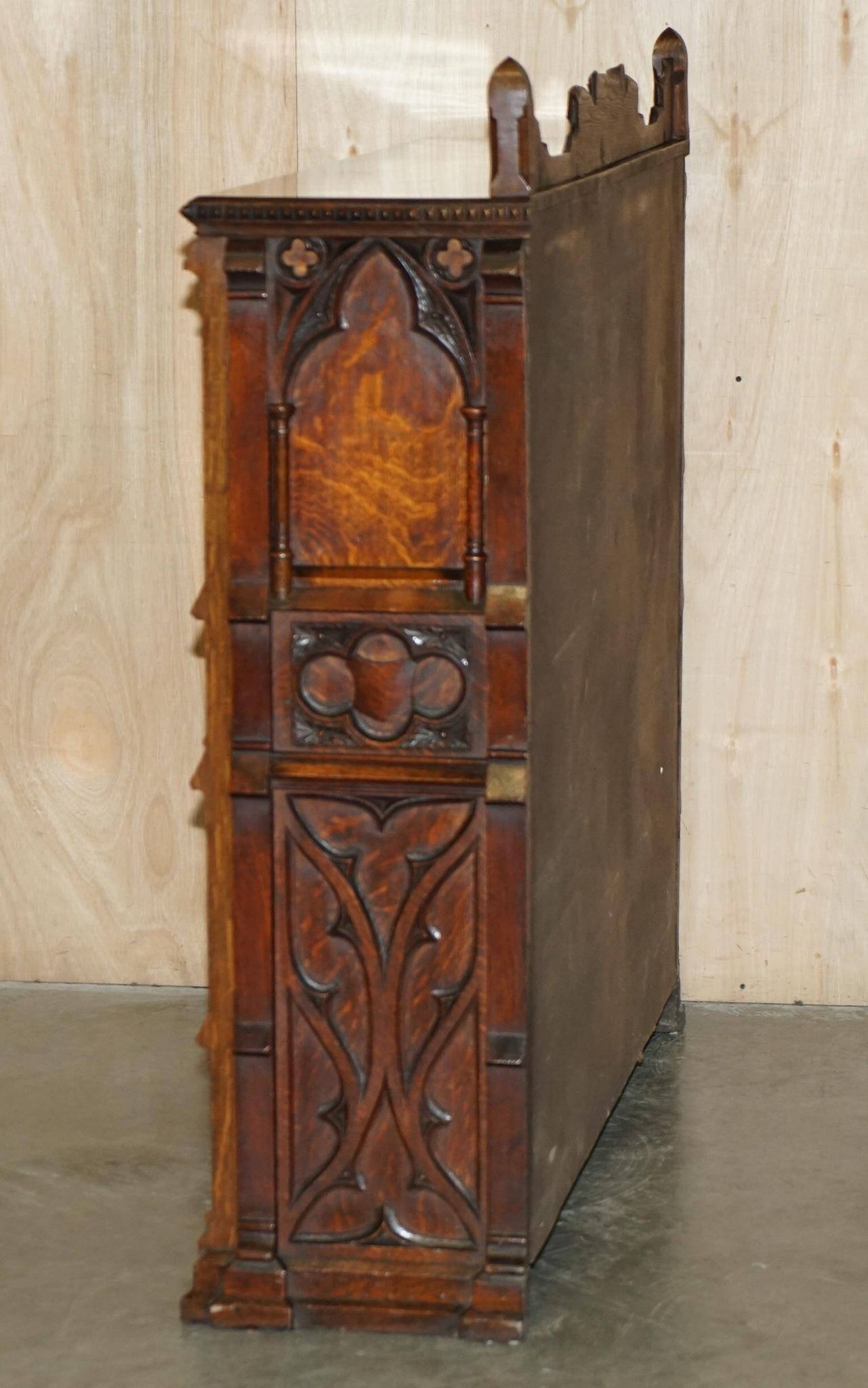 Gothic Revival library hand-carved by Pugin