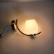 Applique murale vintage - Chrome et opaline - 1970