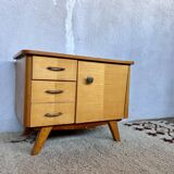 Vintage bedside table with compass feet