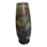 Vase with painted decoration signed Jem Joseph Mure