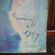 Peinture à l'huile sur toile d'un artiste français de 1977, 20e siècle