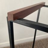 Vintage teak and metal umbrella stand