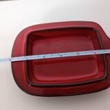 beurrier en grès émaillé rouge