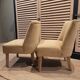 Paire de petits fauteuils d'appoint jaunes