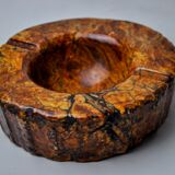 Cendrier en albâtre ocre par Romano Bianchi, Italie, 1970