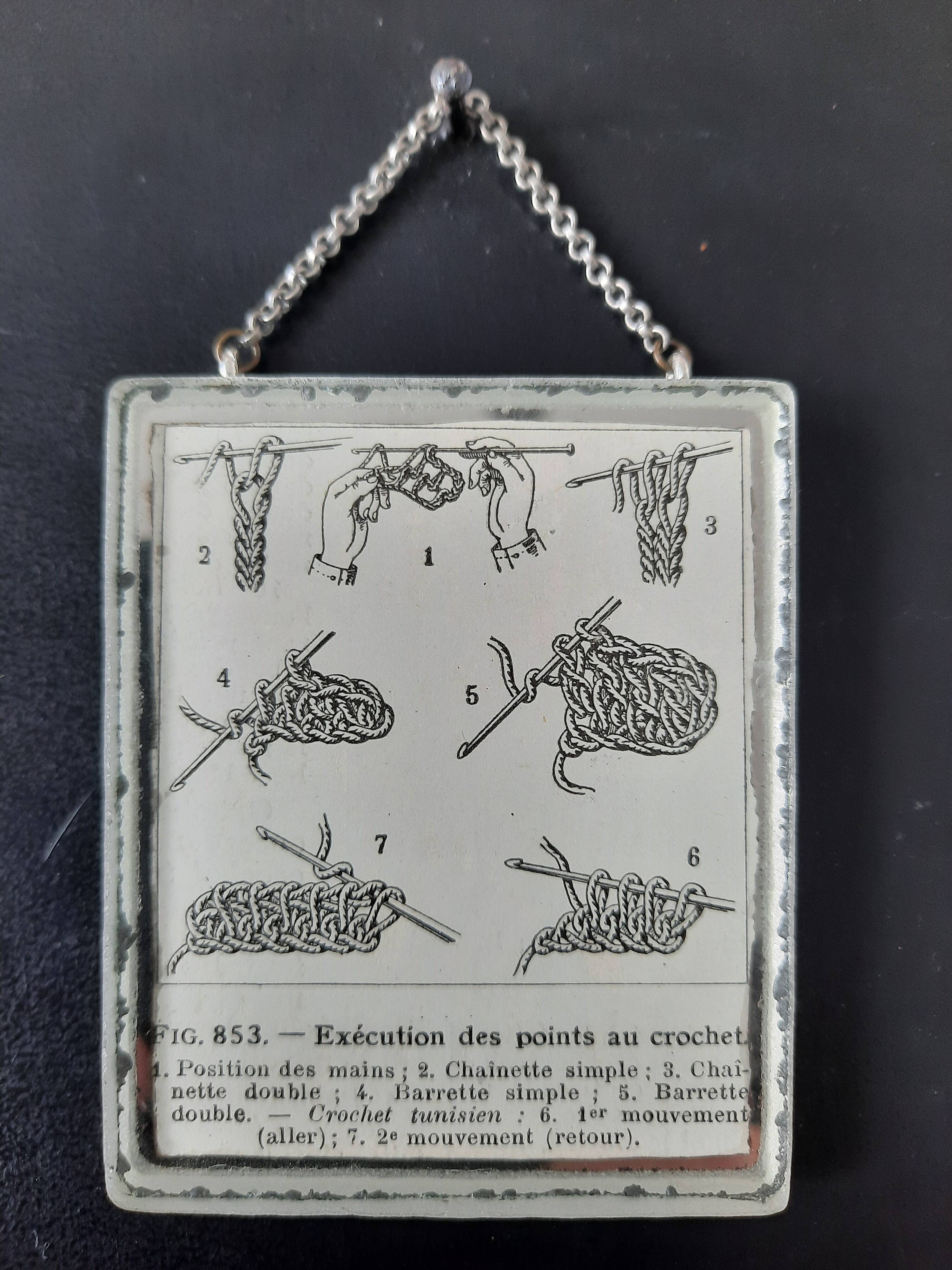 Antique illustration "Hook" inserted under a mirror. Cabinet of Curiosities.