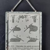 Antique illustration "Hook" inserted under a mirror. Cabinet of Curiosities.