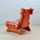 Brutalist Sculptured Brazilian Style Cognac Leather Lounge Chair, 1970s