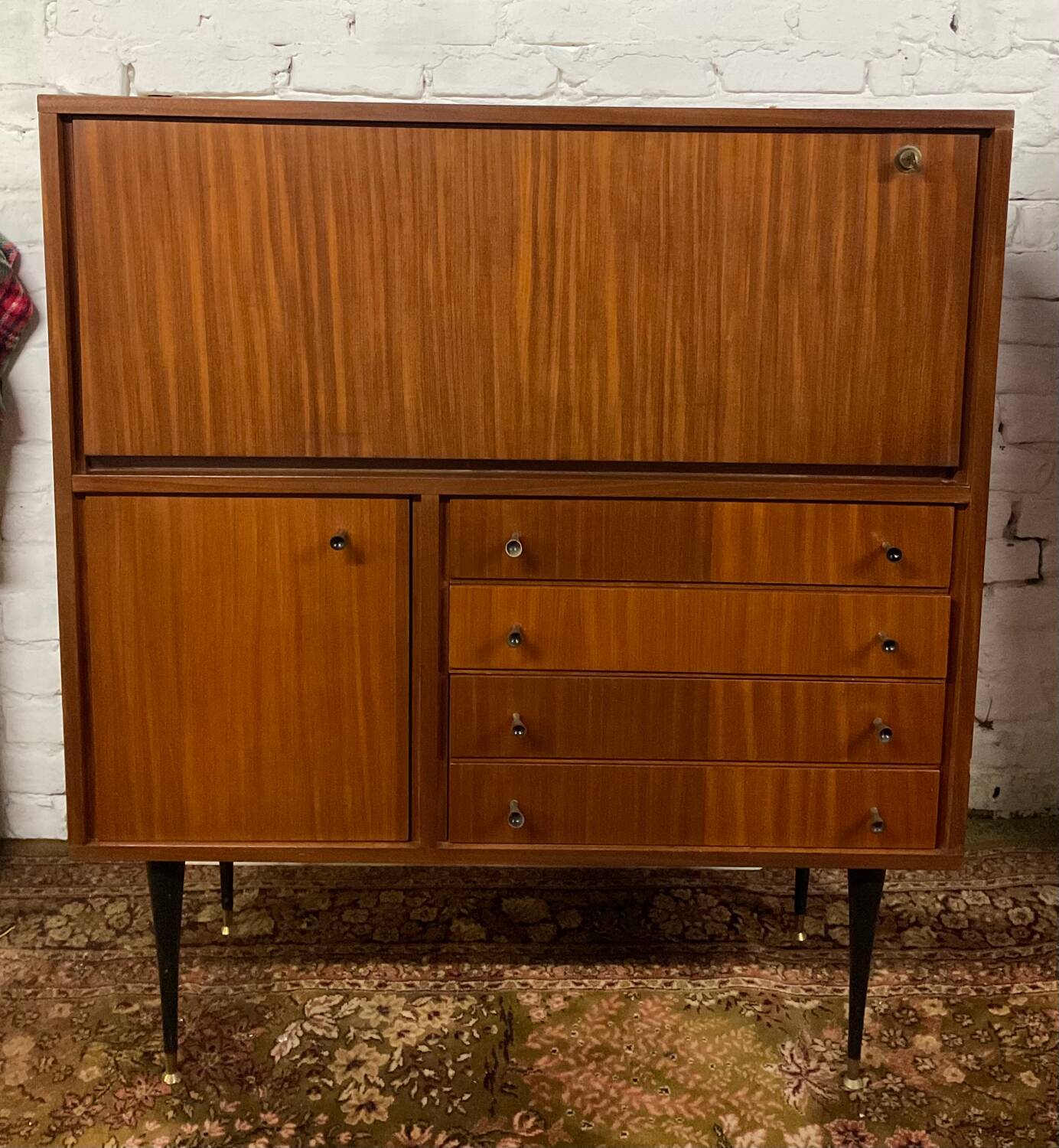 Vintage teak bar/secretary cabinet