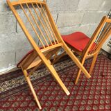 Pair of bistro chair Skaï red ep 60