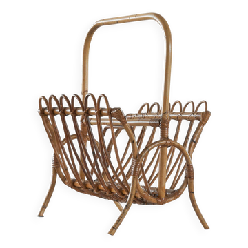 Bamboo magazine rack in mid-century 1960 style