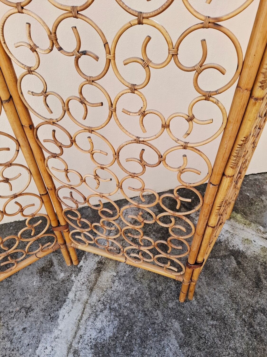 Rattan screen 1960 by Bonacina (Italy)