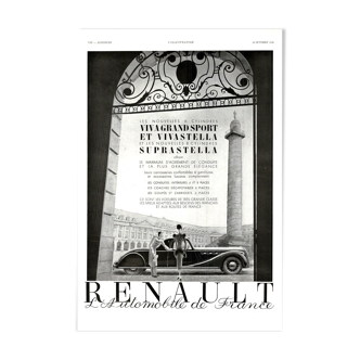 Affiche vintage années 30 Renault Automobiles