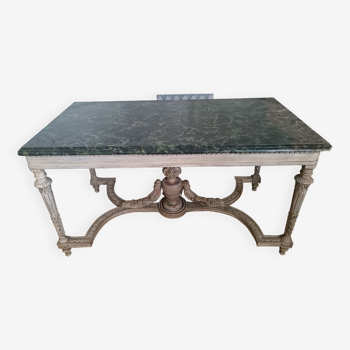 Table à gibier style louis xv - marbre vert