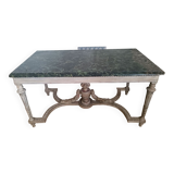 Table à gibier style louis xv - marbre vert